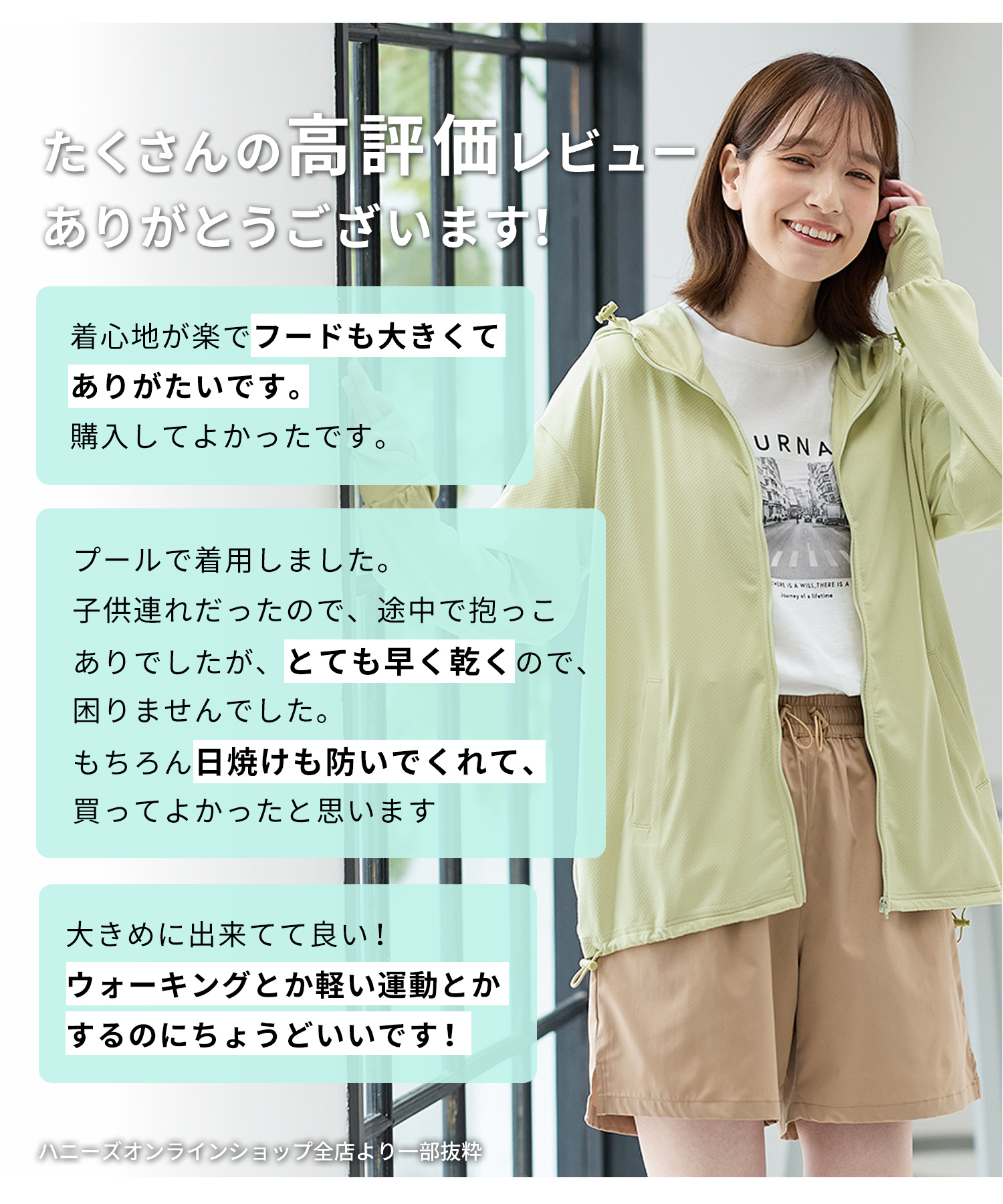 Honeys パーカー UVカット 薄手 速乾 日焼け防止 水着 スイム Honeys パーカー UVカット 薄手 速乾 日焼け防止 水着 スイム