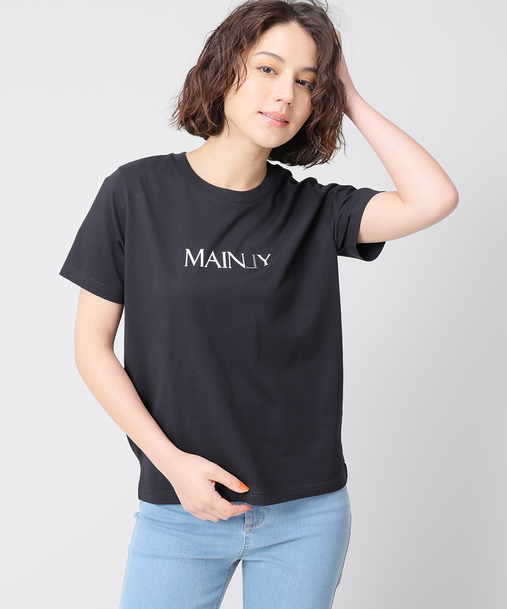 トップス Tシャツ レディース 半袖 ロゴ 大人 おしゃれ きれいめ 接触冷感 綿 大人 シンプル カジュアル Honeys ハニーズ ロゴＴシャツ｜honeys-online｜03