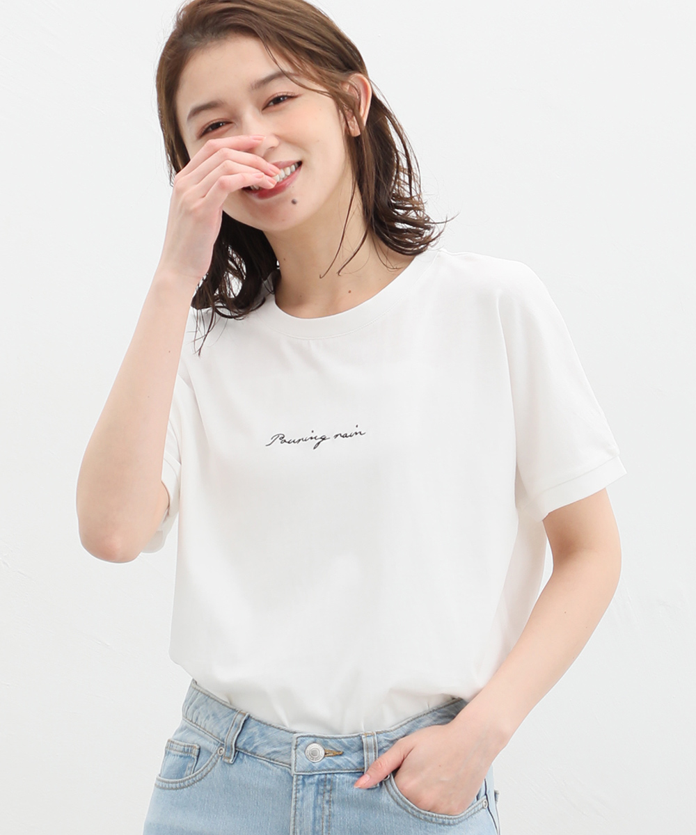 Tシャツ レディース 半袖 ロゴ 夏 シンプル 大人 ボーダー おしゃれ 綿100％ UVカットHo...