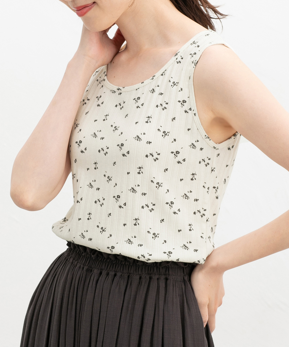 Honeys（ハニーズ） トップス タンクトップ UVカット 総柄タンク 総柄