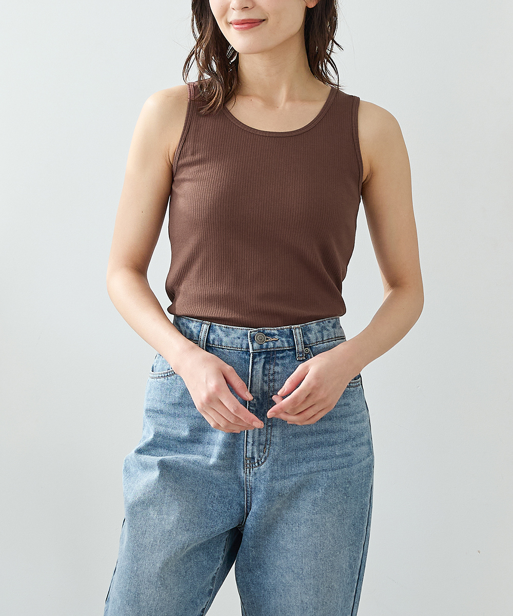Honeys（ハニーズ） トップス タンクトップ UVカット 綿混 ストレッチ