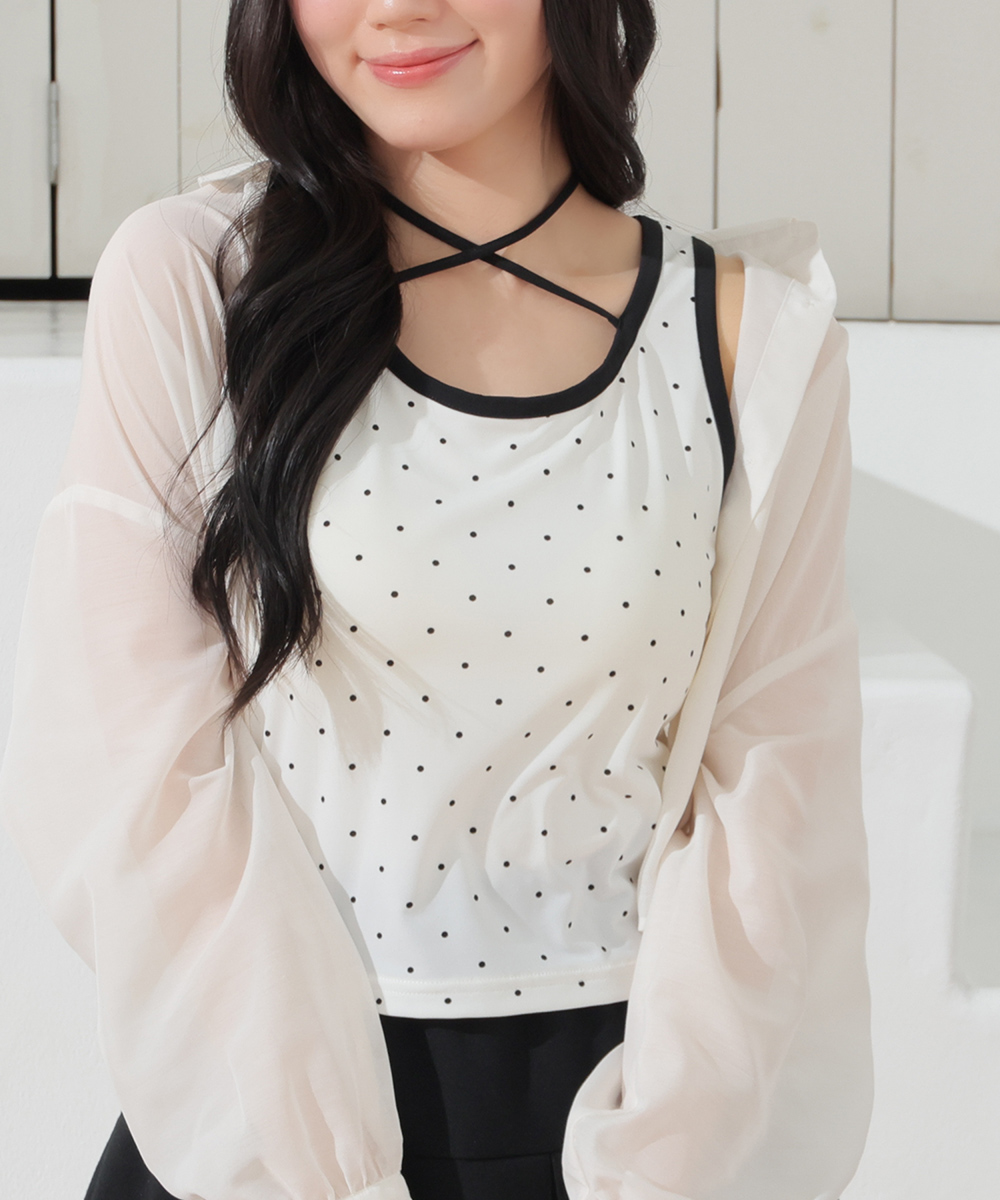 Honeys（ハニーズ） トップス タンクトップ カップ付き UVカット 吸水