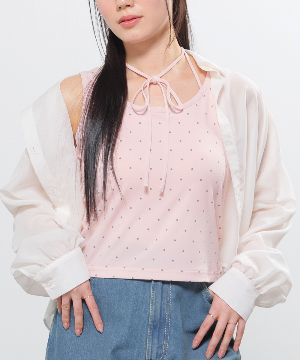 Honeys（ハニーズ） トップス タンクトップ カップ付き UVカット 吸水