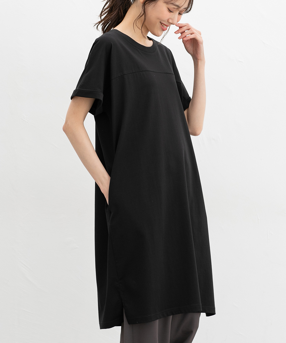９号半袖 ひざ丈ワンピース ワンピース 半袖 ひざ丈[品番：HNSW0010798]｜Honeys（ハニーズ