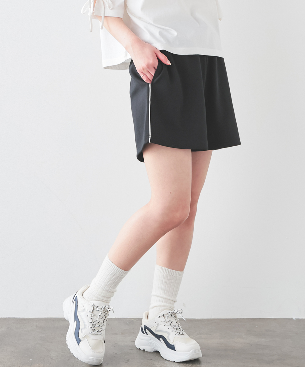 Honeys ボトムス パンツ ショートパンツ ライン入り 無地 綿混