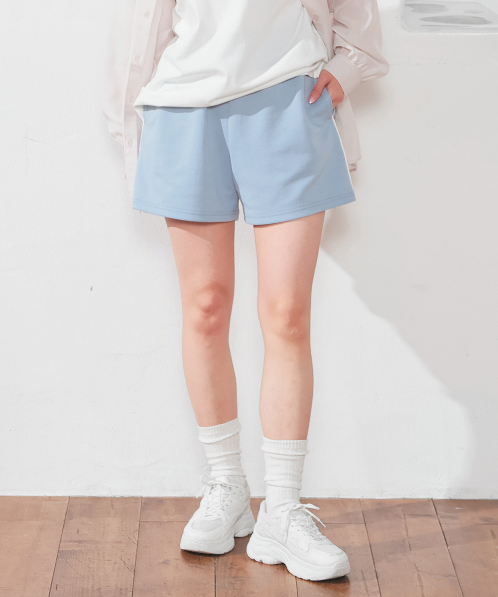 Honeys ボトムス パンツ ショートパンツ ライン入り 無地 綿混
