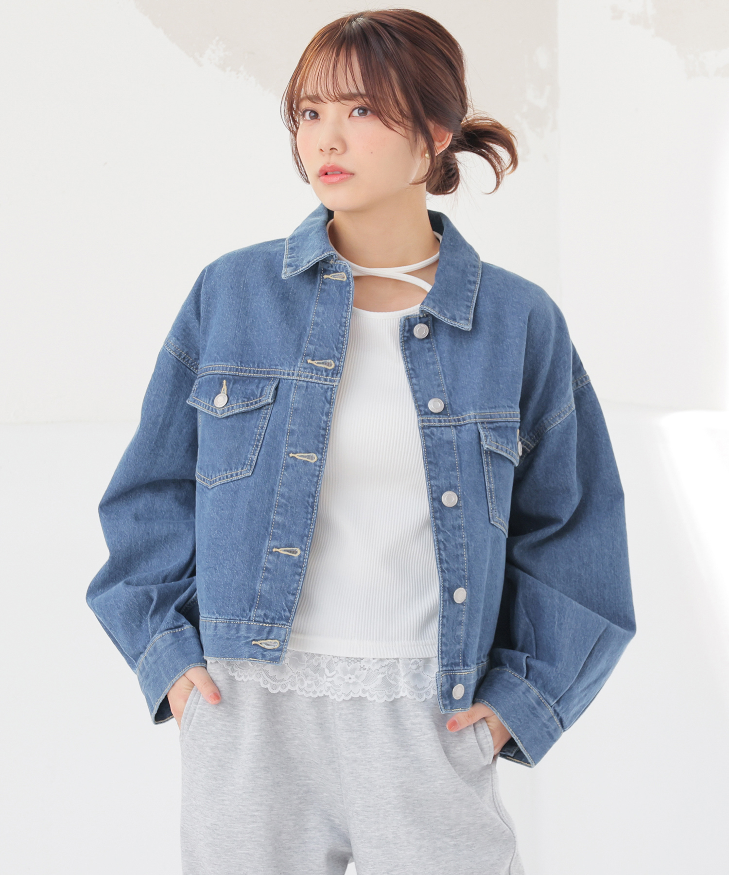 Honeys（ハニーズ） アウター ジャケット Gジャン コットン 綿 レース