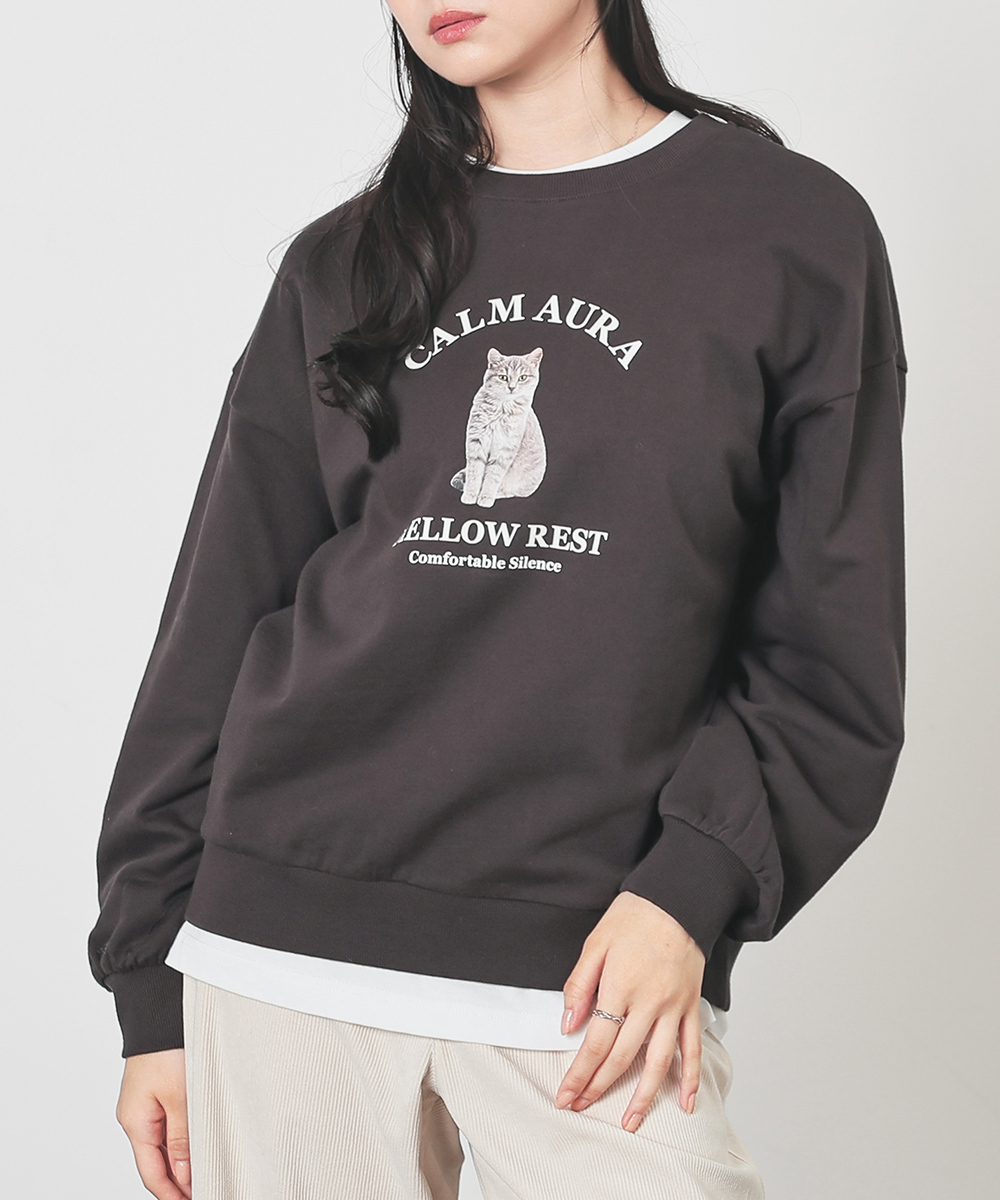 Honeys（ハニーズ） トップス スウェット 長袖 トレーナー ゆったり