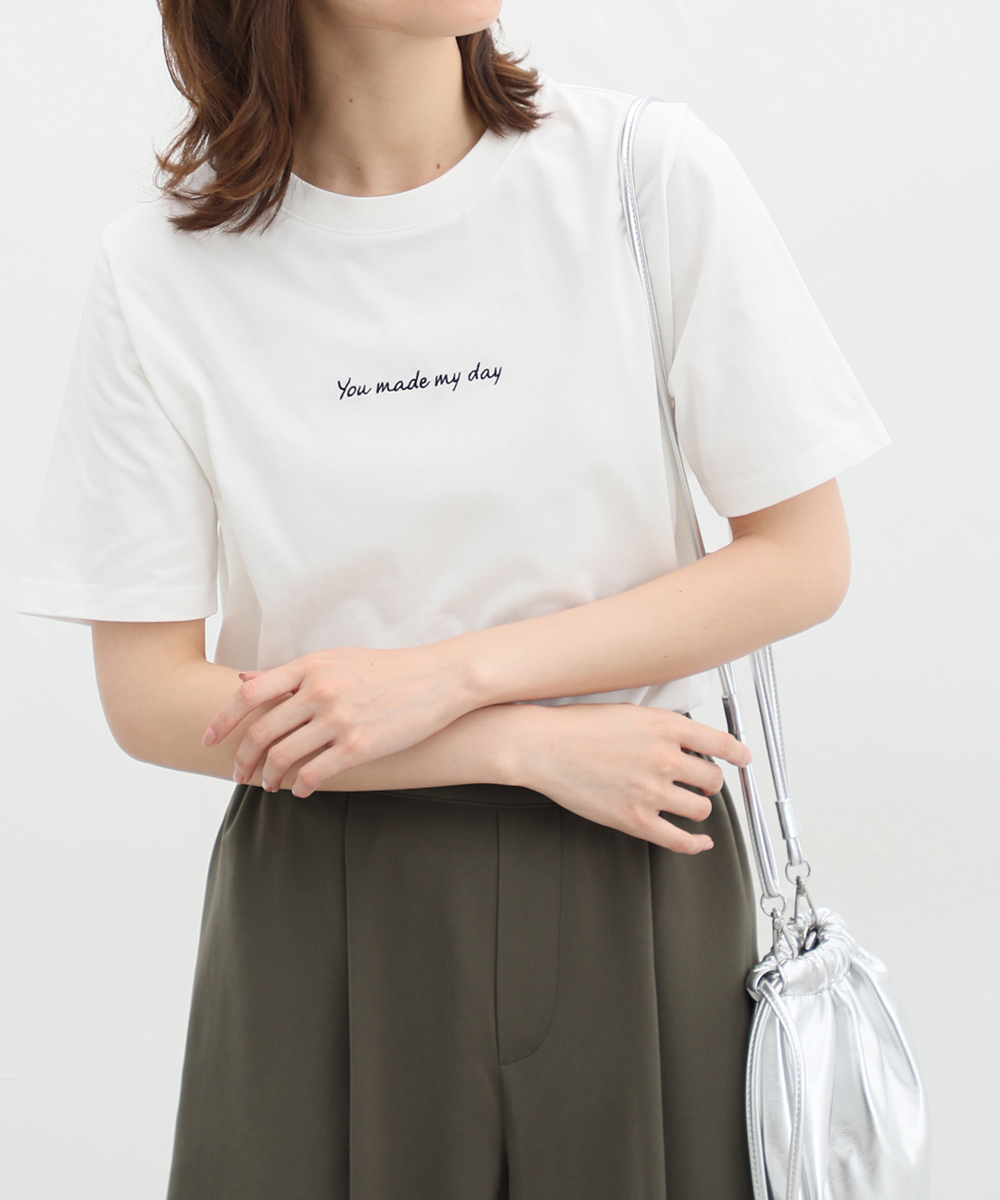 トップス Tシャツ レディース 白 黒 半袖 刺繍 おしゃれ カジュアル シンプル 綿100％ 夏 ...