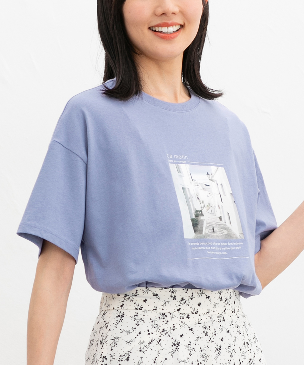 特別価格7/28正午まで トップス Tシャツ 半袖Tシャツ カットソー 半袖 コットン 綿 UVカット フォト SALE Honeys ハニーズ フォトプリントＴシャツ | Honeys | 02