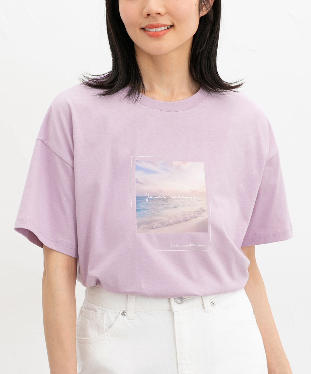 特別価格7/28正午まで トップス Tシャツ 半袖Tシャツ カットソー 半袖 コットン 綿 UVカット フォト SALE Honeys ハニーズ フォトプリントＴシャツ | Honeys | 03