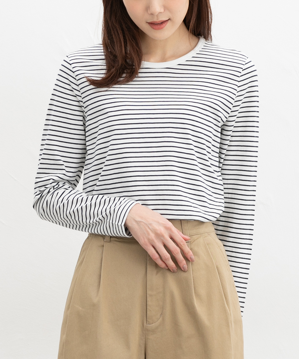 トップス Tシャツ カットソー 長袖 オーガニックコットン ロンＴ 長袖Tシャツ Honeys ハニ...