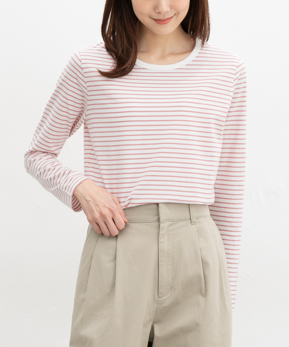 トップス Tシャツ カットソー 長袖 オーガニックコットン ロンＴ 長袖Tシャツ Honeys ハニ...