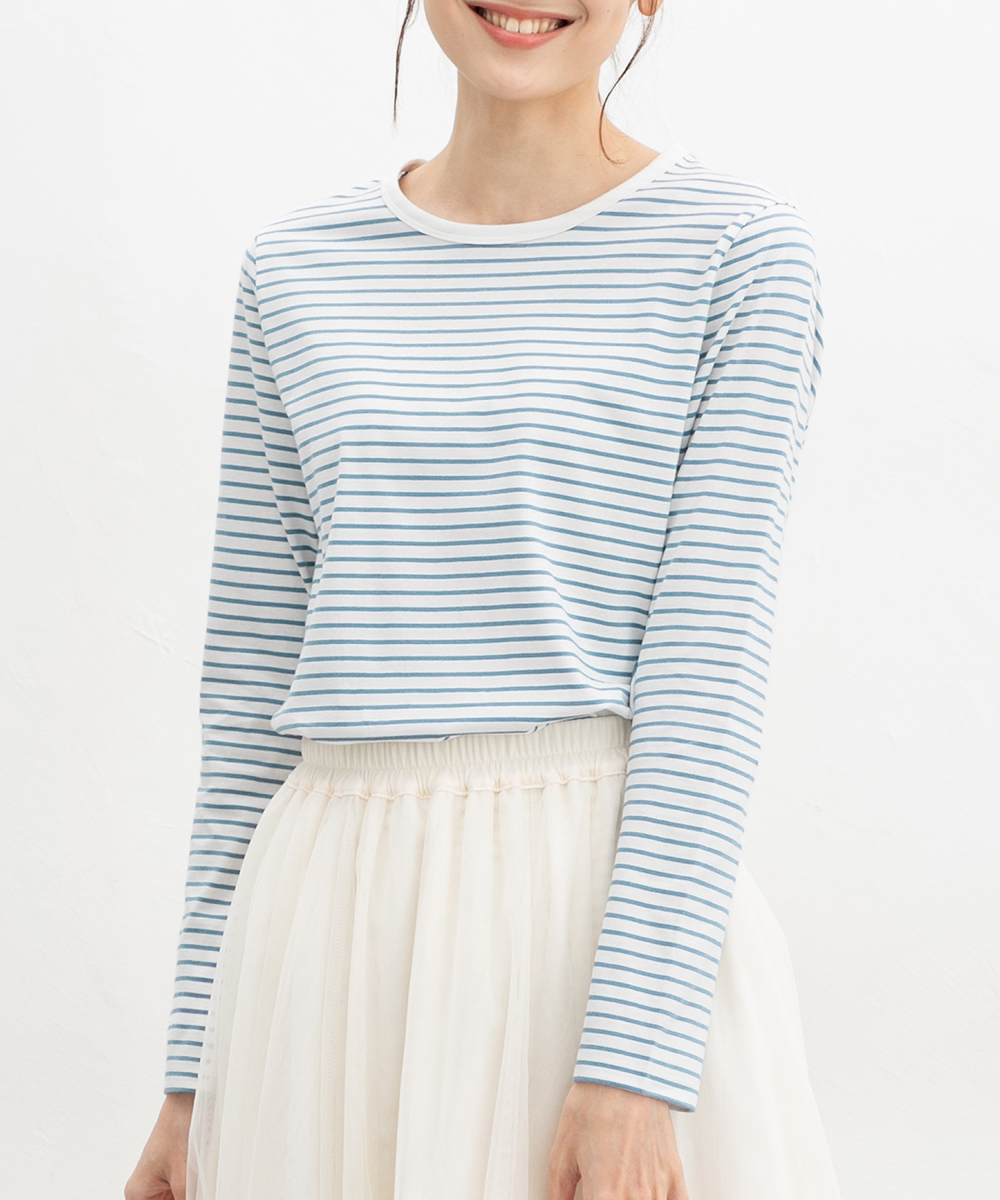 トップス Tシャツ カットソー 長袖 オーガニックコットン ロンＴ 長袖Tシャツ Honeys ハニ...