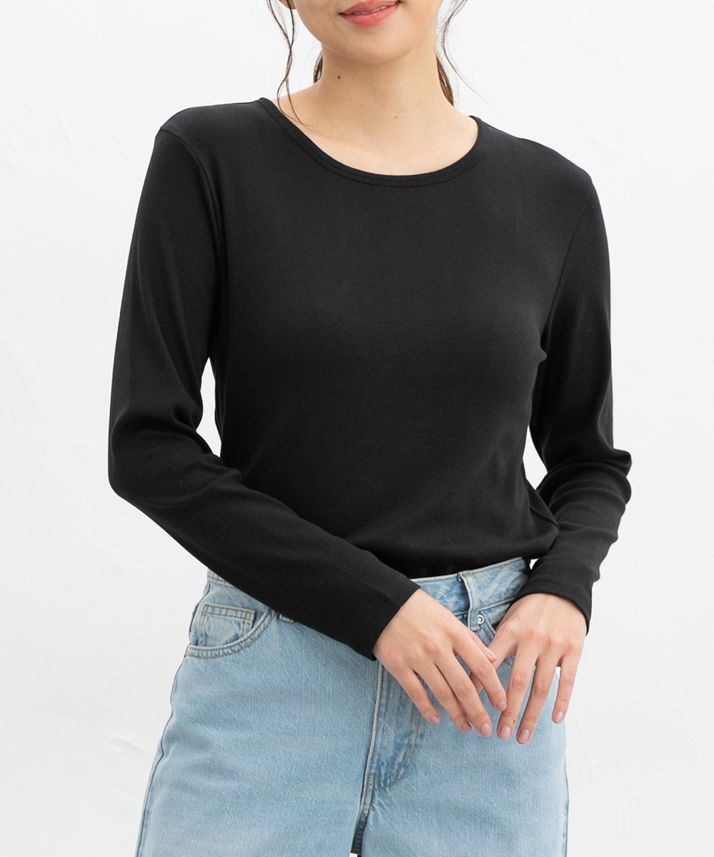 トップス カットソー 長袖 オーガニックコットン Tシャツ ロンＴ 長袖Tシャツ 綿 Honeys ...