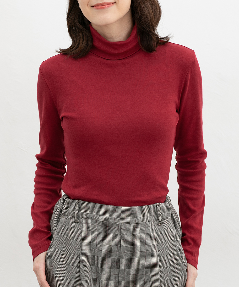 ONICA タートルネック　オーガニックコットン　プルオーバー　レッド系 JOURNAL STANDARD relume｜《追加2》スイスオーガニックコットン