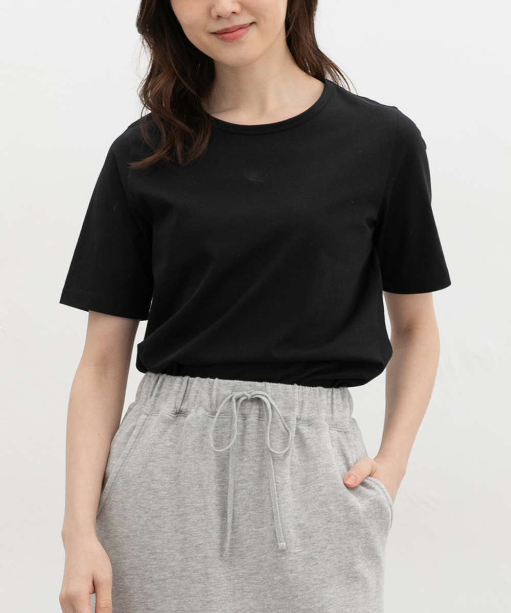 モニーレ トップス カットソー 半袖 黒 麻 新品 Honeys（ハニーズ） トップス Tシャツ 半袖Tシャツ カットソー 半袖
