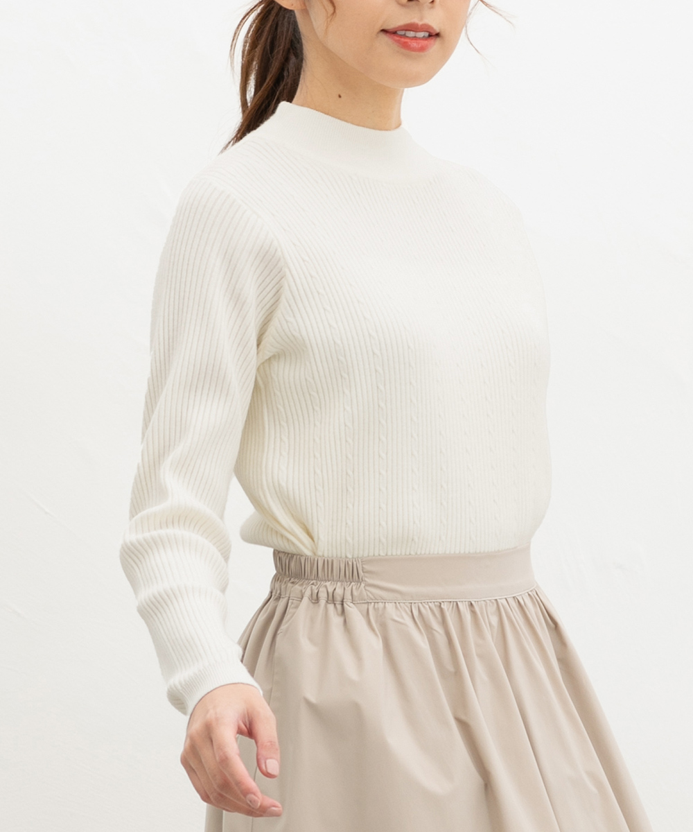 Honeys（ハニーズ） トップス ニット セーター 長袖 ケーブル編み リブ