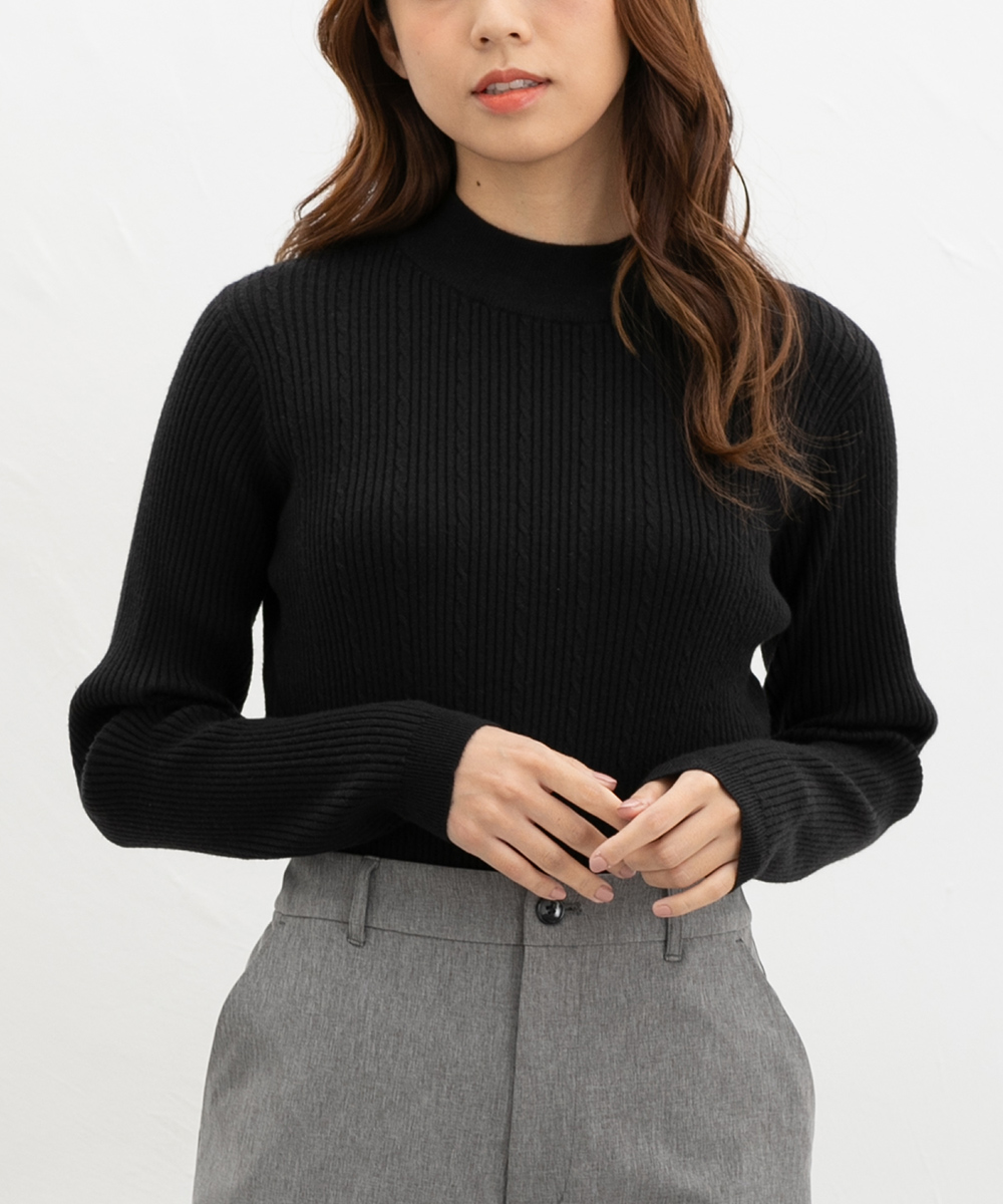 Honeys（ハニーズ） トップス セーター 長袖 ケーブル編み リブ