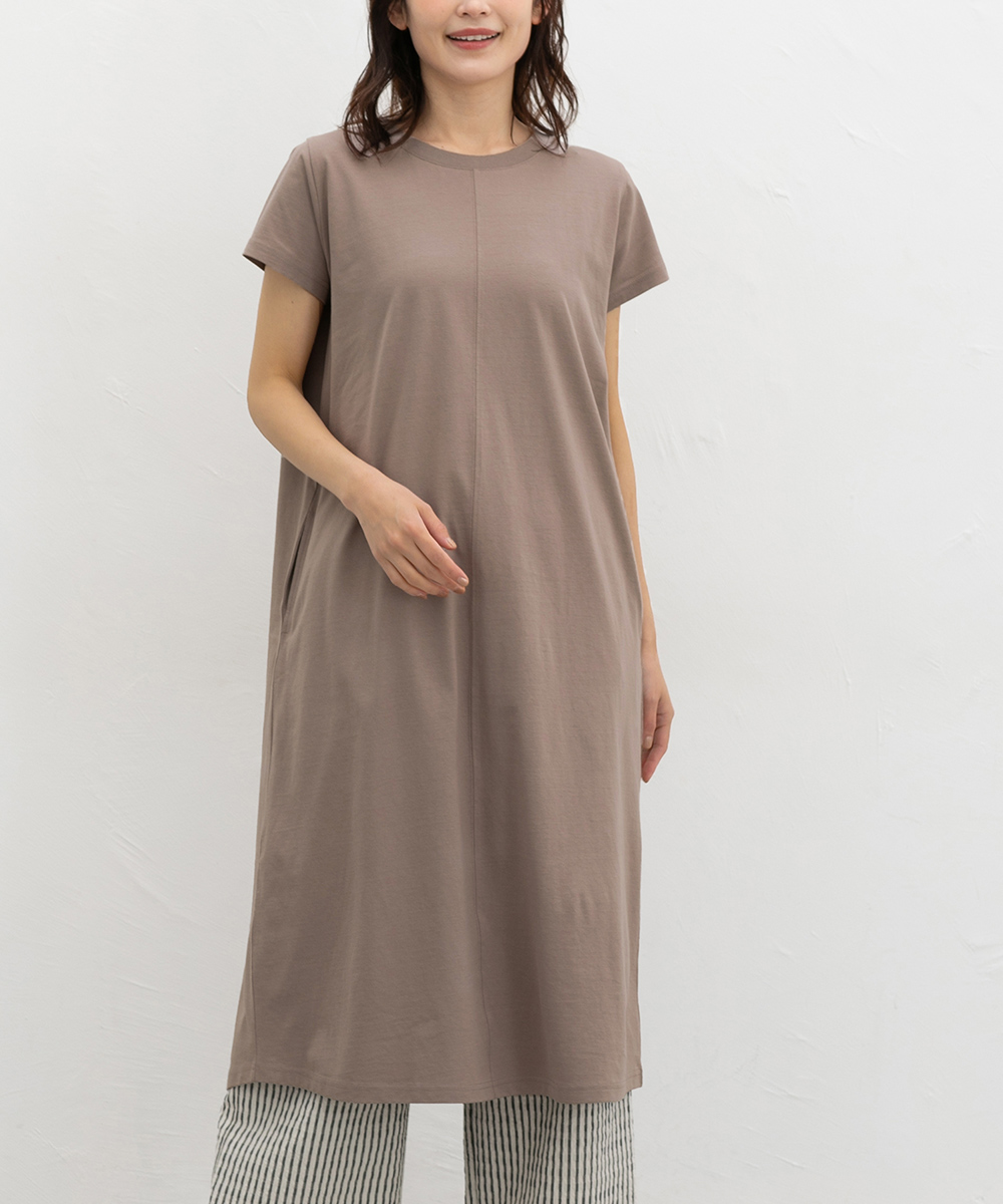 Honeys（ハニーズ） ワンピース 半袖 ロング丈 オーガニックコットン