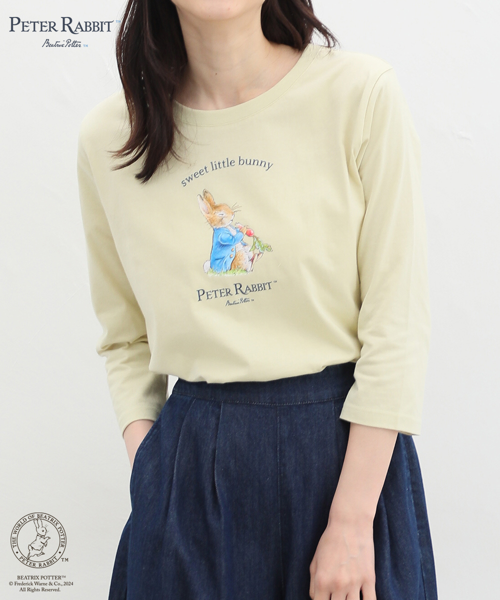 トップス Tシャツ カットソー ロンT 7分袖 綿100％ イラストプリント ロゴ キャラクター レディース Honeys ハニーズ ピーターラビット(TM)／Ｔシャツ｜honeys-online｜04