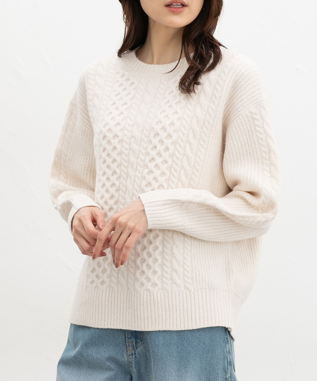 Honeys（ハニーズ） トップス セーター 長袖 ウォッシャブル ケーブル