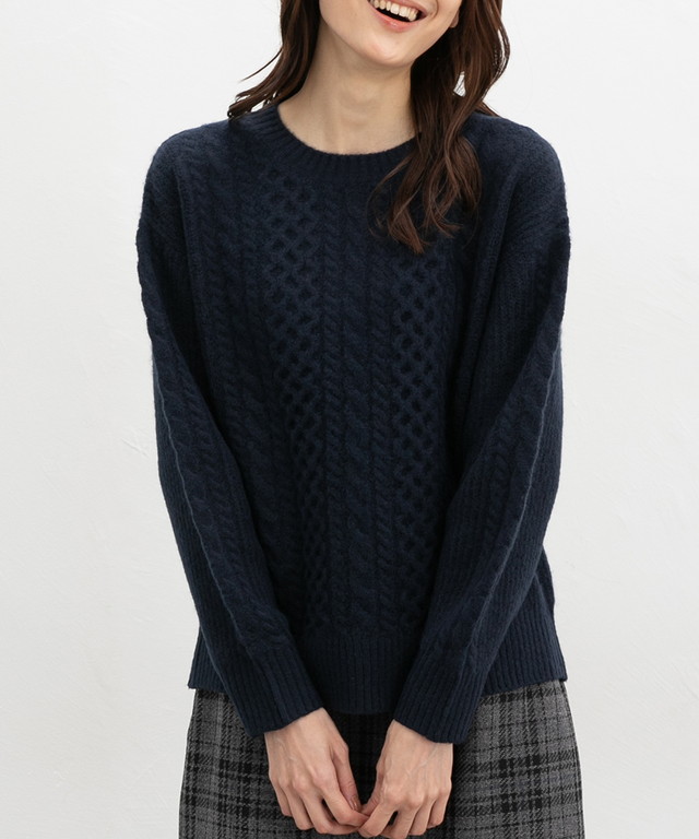 Honeys（ハニーズ） トップス セーター 長袖 ウォッシャブル ケーブル