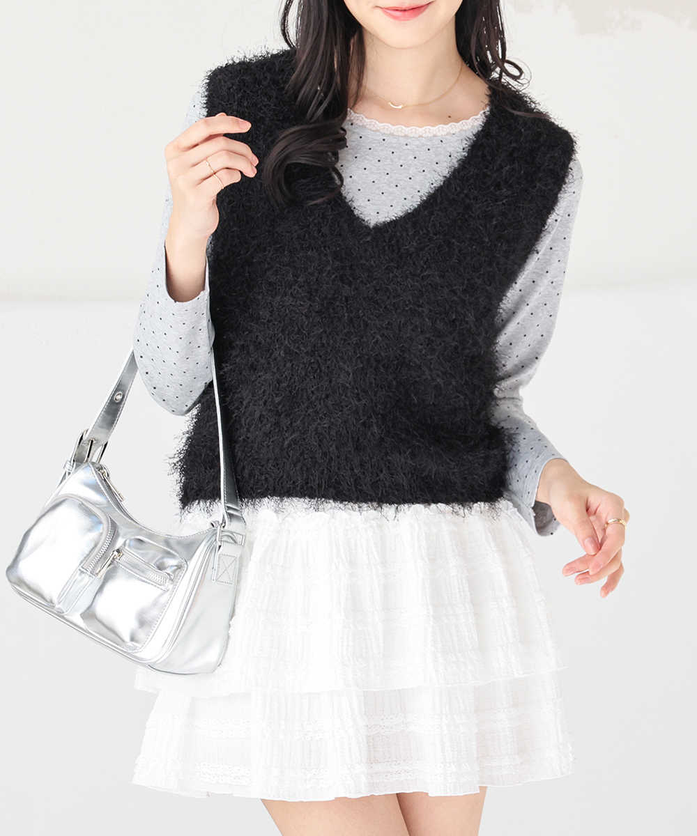 Honeys（ハニーズ） トップス ニット ベスト セーター ノースリーブ