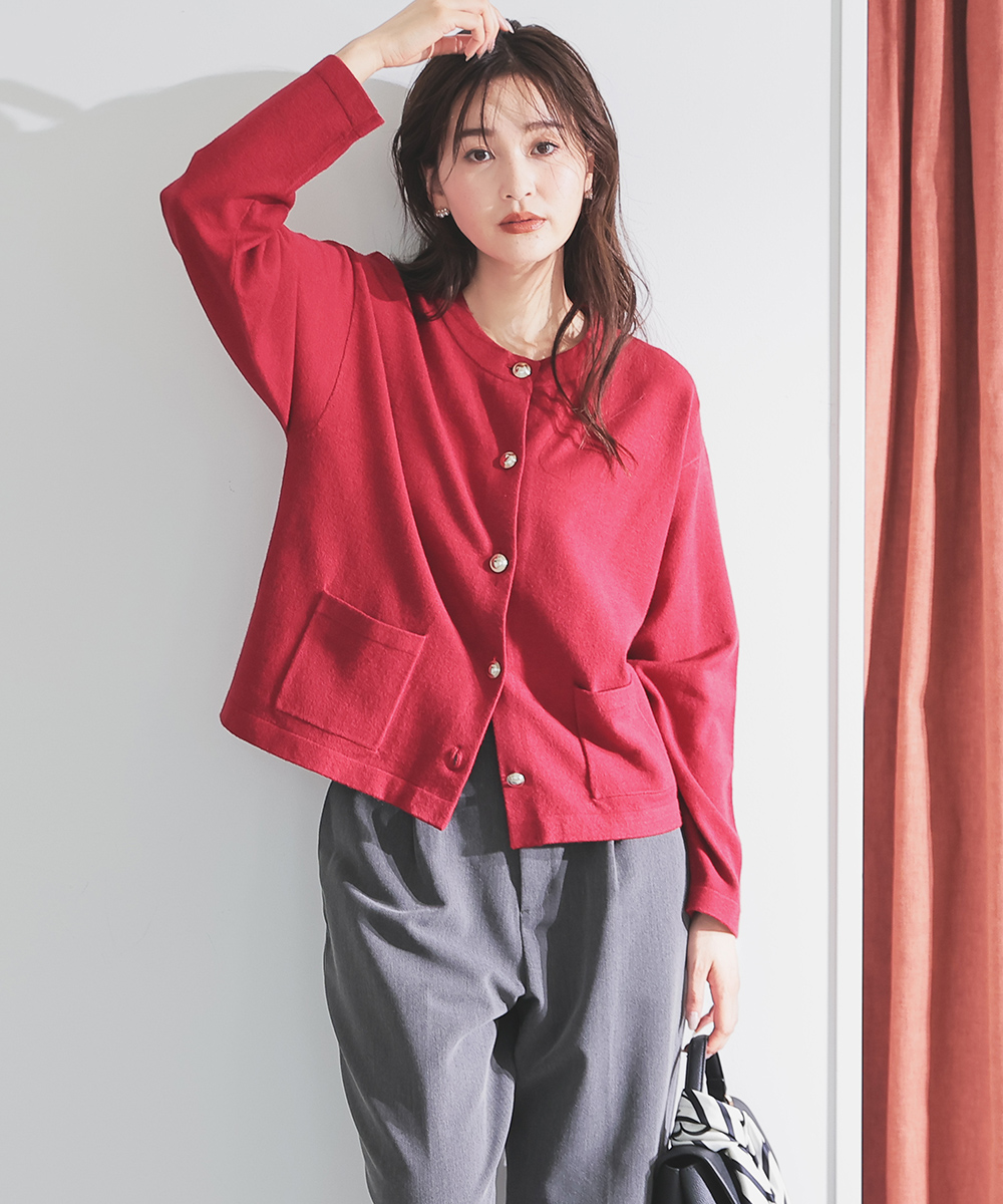 Honeys（ハニーズ） トップス カーディガン 長袖 ニット クルーネック