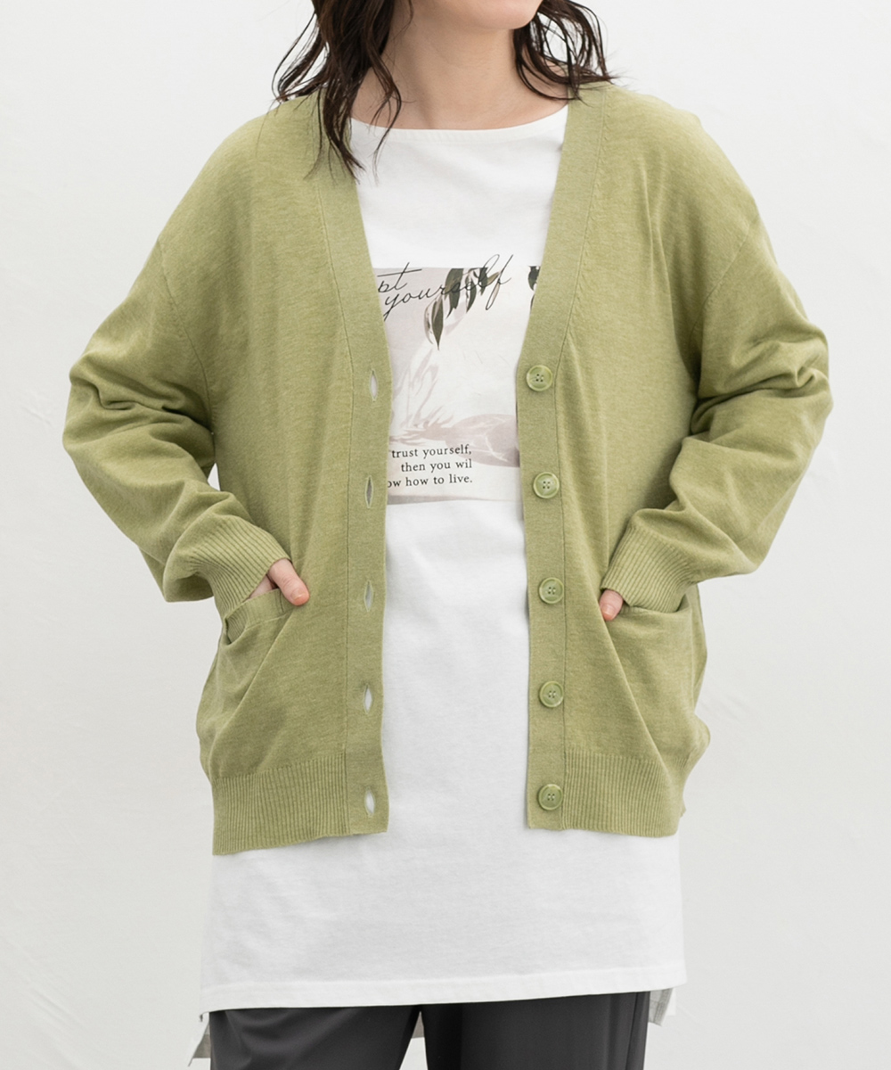 Honeys（ハニーズ） トップス 長袖 UVカット ウォッシャブル 大きい
