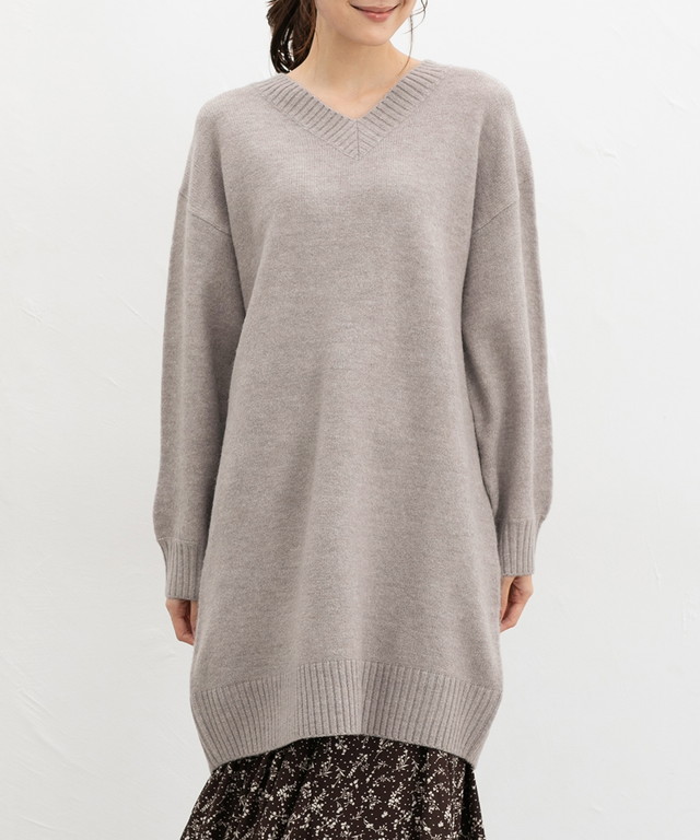 Honeys（ハニーズ） ワンピース 長袖 ひざ丈 再生ポリエステル V