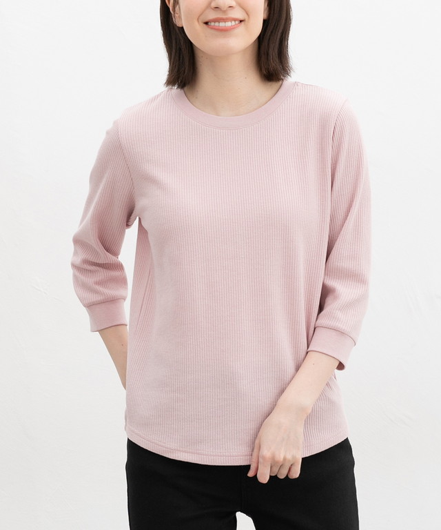 Honeys トップス カットソー Tシャツ 7分袖Tシャツ UVカット