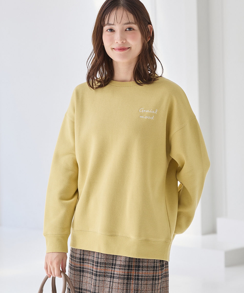 Honeys トップス スウェット 長袖 ハニぽか あったか ゆったり ロゴ