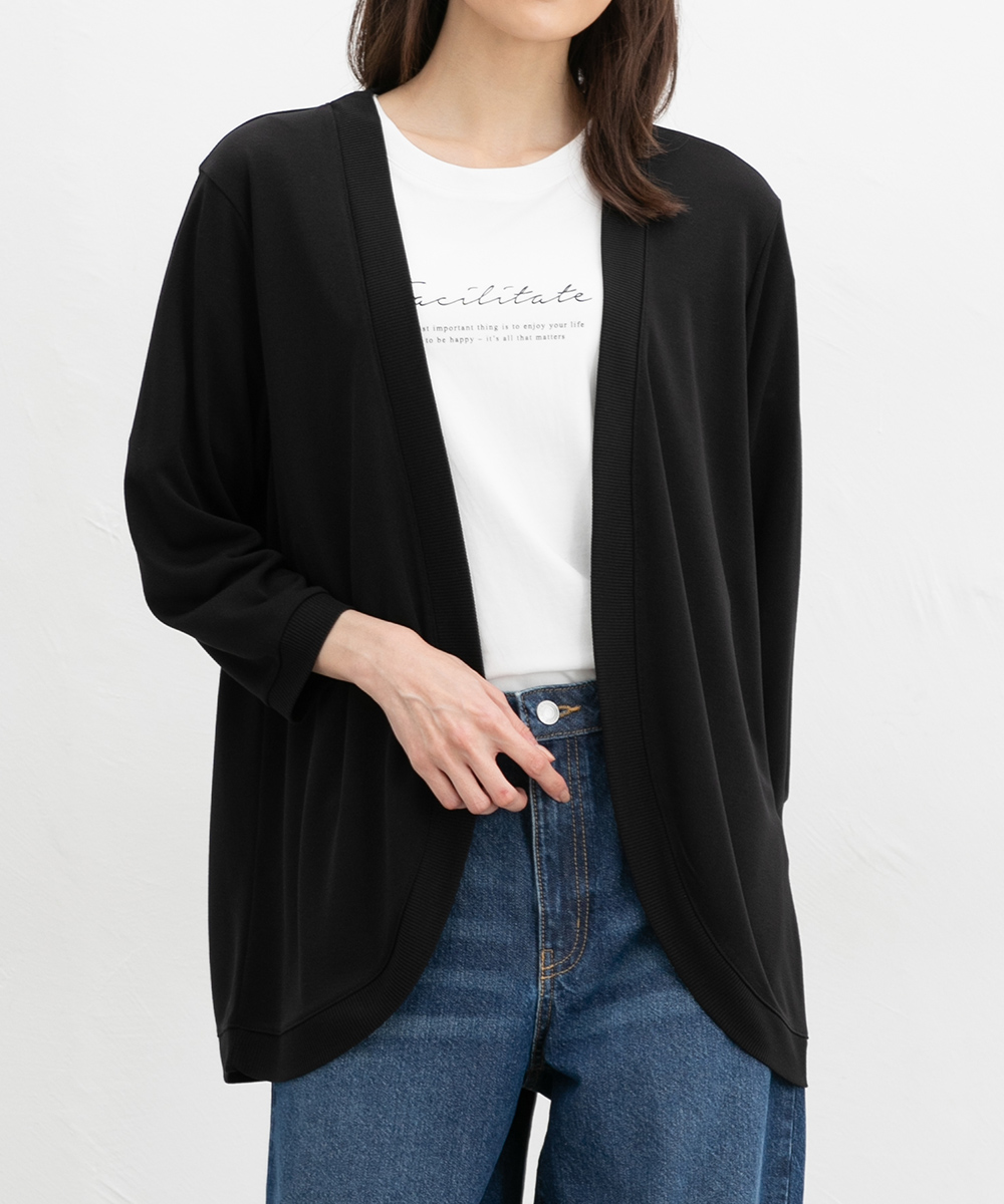 Honeys トップス カーディガン レディース 黒 長袖 羽織 UV