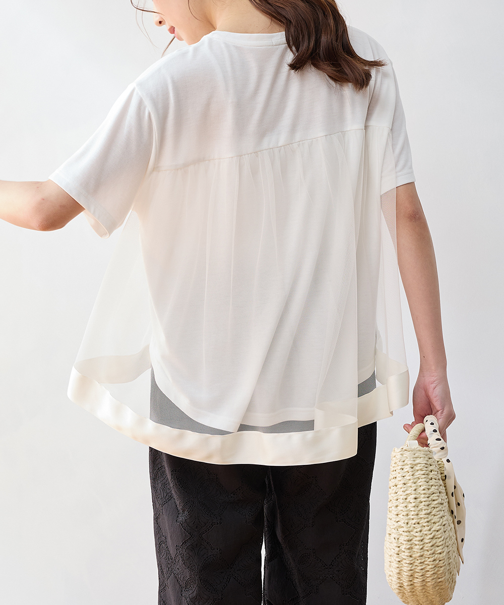 Honeys（ハニーズ） トップス カットソー 半袖 UVカット チュール