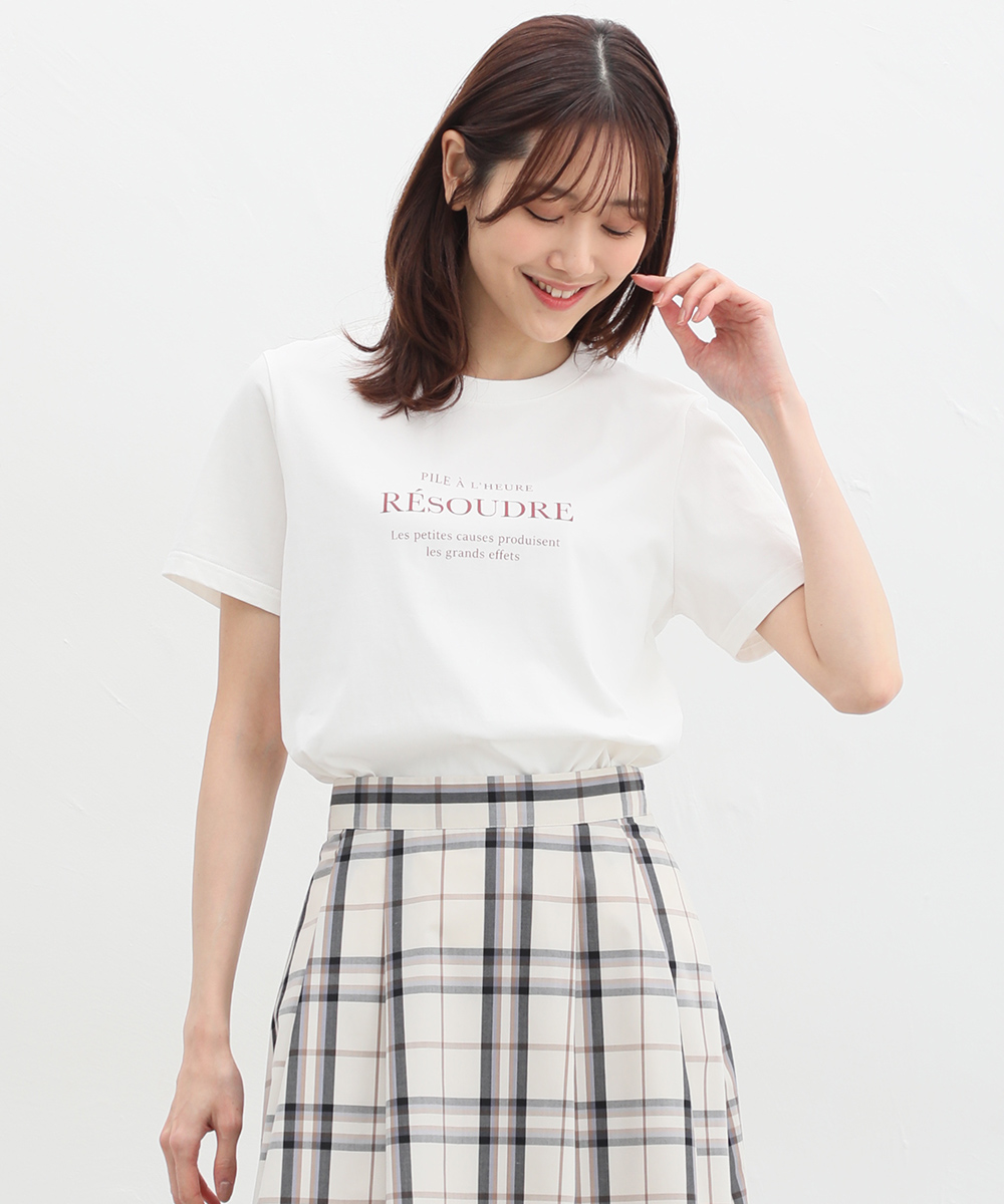 トップス Tシャツ ロゴT 半袖 ロゴ 綿混 接触冷感 UVカット 白 黒 大人カジュアル レディー...