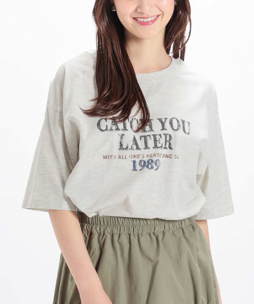 トップス Tシャツ カットソー ユニセックス レディース メンズ 白 黒 半袖 USAコットン 夏 Honeys ハニーズ ロゴプリントゆるＴシャツ｜honeys-online｜06