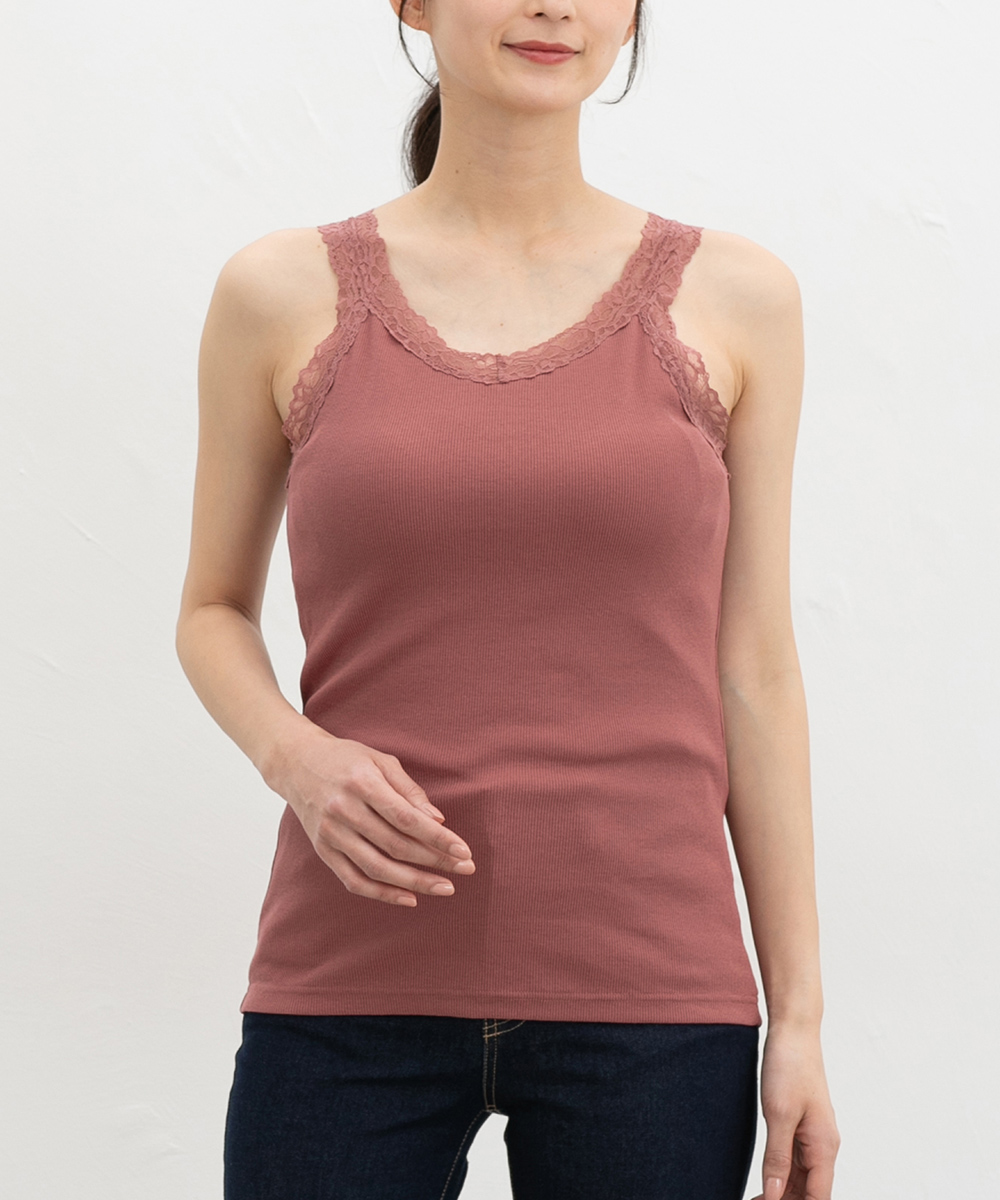 ジョンリンクス　今季新作　レースタンクトップ jonnlynx / mesh flower tank (white brown) | JUQUI Online