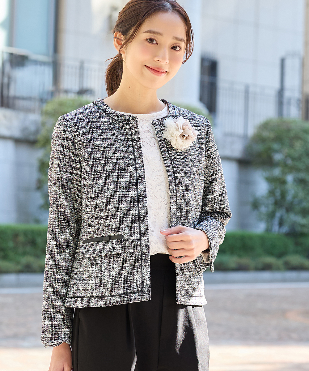 Honeys（ハニーズ） アウター ノーカラージャケット 大きいサイズ