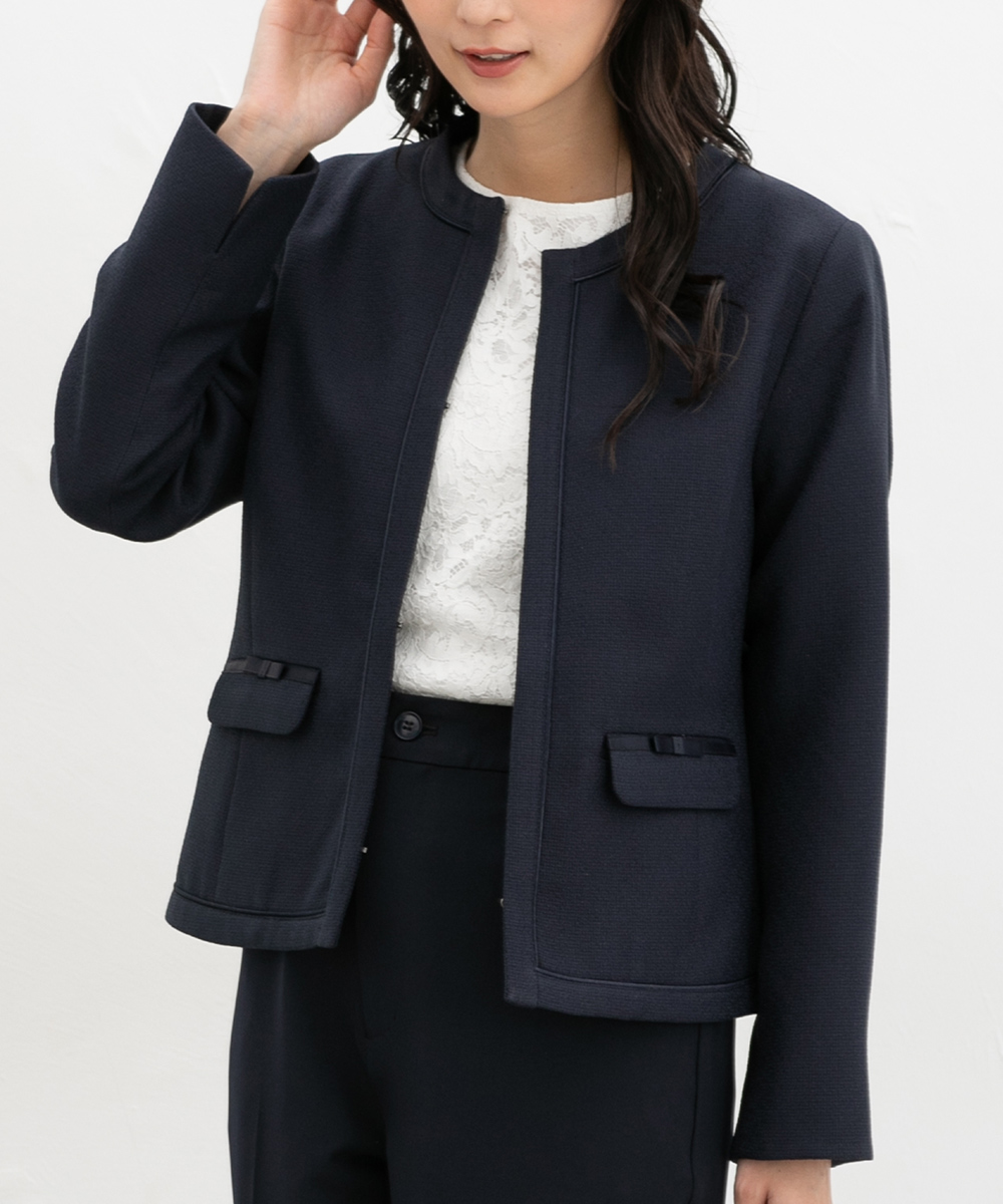 Honeys（ハニーズ） アウター ノーカラージャケット 大きいサイズ