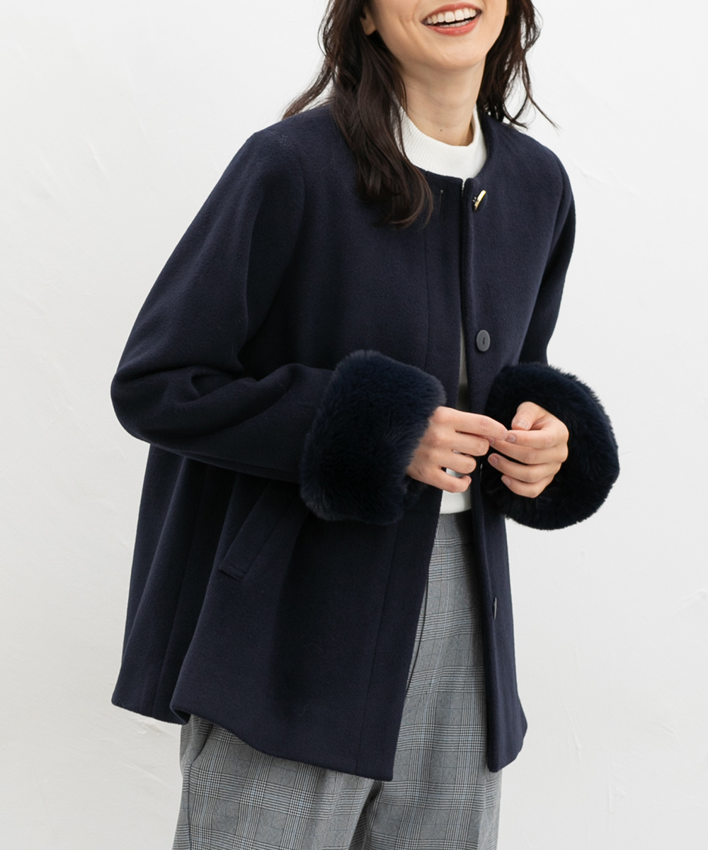 Honeys（ハニーズ） アウター コート ノーカラーコート 大きいサイズ
