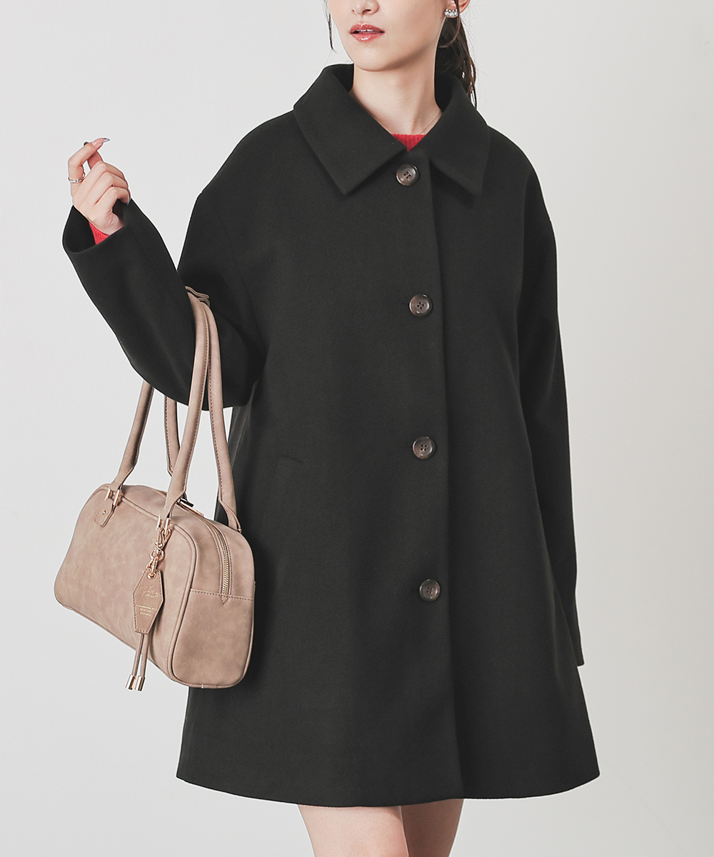 Honeys アウター コート ハーフコート 再生ポリエステル フェイク