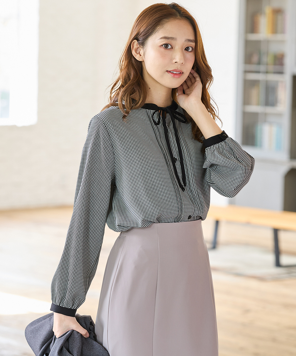 Honeys（ハニーズ） トップス ブラウス 長袖 大きいサイズ オフィス