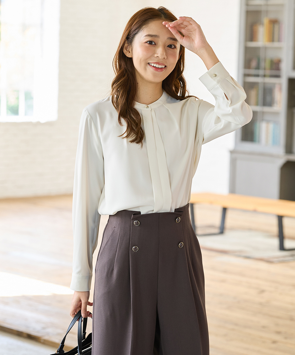 Honeys（ハニーズ） トップス ブラウス 長袖 大きいサイズ オフィス