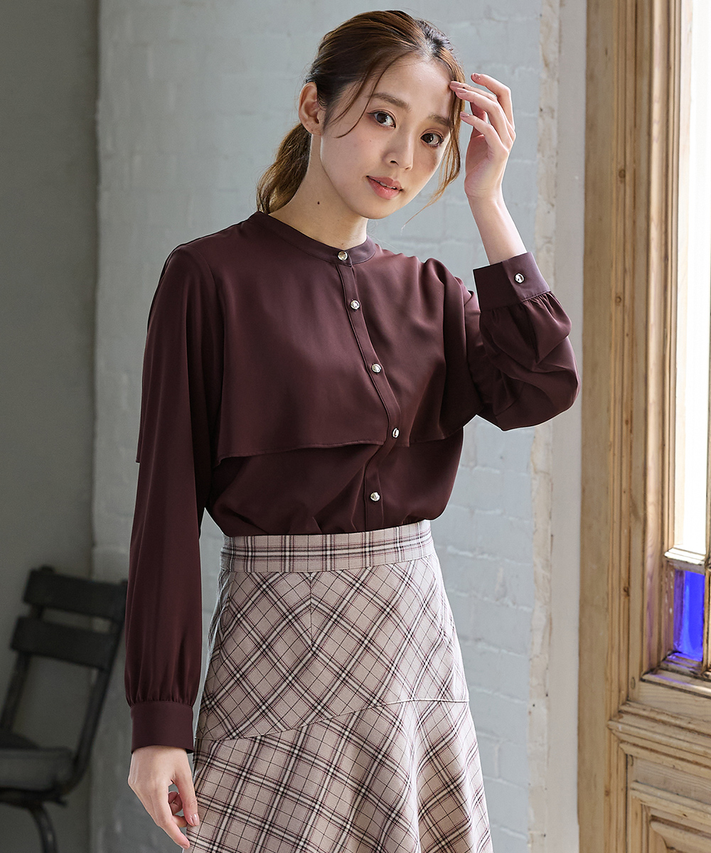 Honeys（ハニーズ） トップス ブラウス 長袖 大きいサイズ オフィス