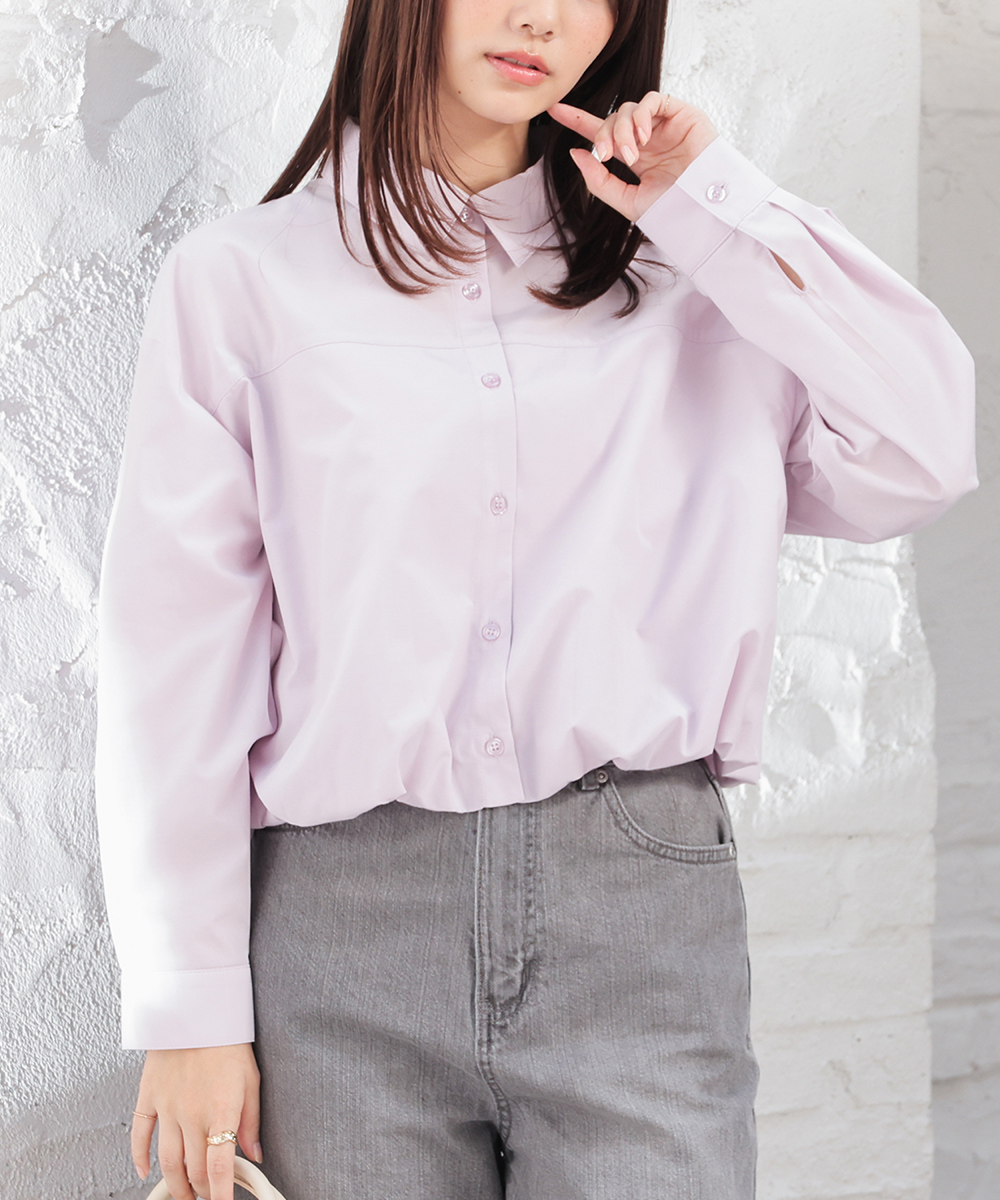 Honeys（ハニーズ） トップス シャツ ブラウス 長袖 裾バルーン 再生