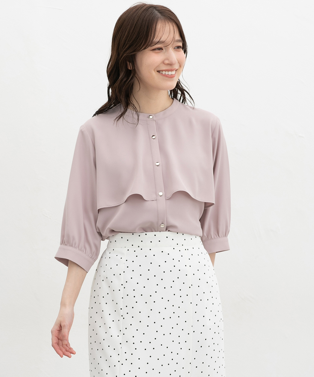 Honeys（ハニーズ） トップス オフィス きれいめ ケープ風 ドレープ