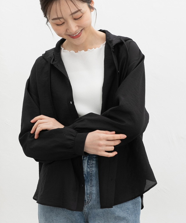 Honeys（ハニーズ） トップス 長袖 ハニさら 接触冷感 フード付き