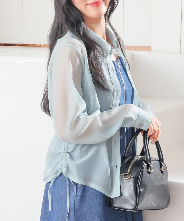 Honeys（ハニーズ） トップス シャツ ブラウス 長袖 シアーシャツ
