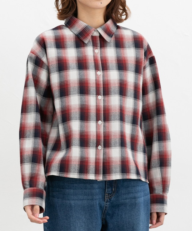 Honeys（ハニーズ） トップス シャツ ブラウス 長袖 ショート丈 再生